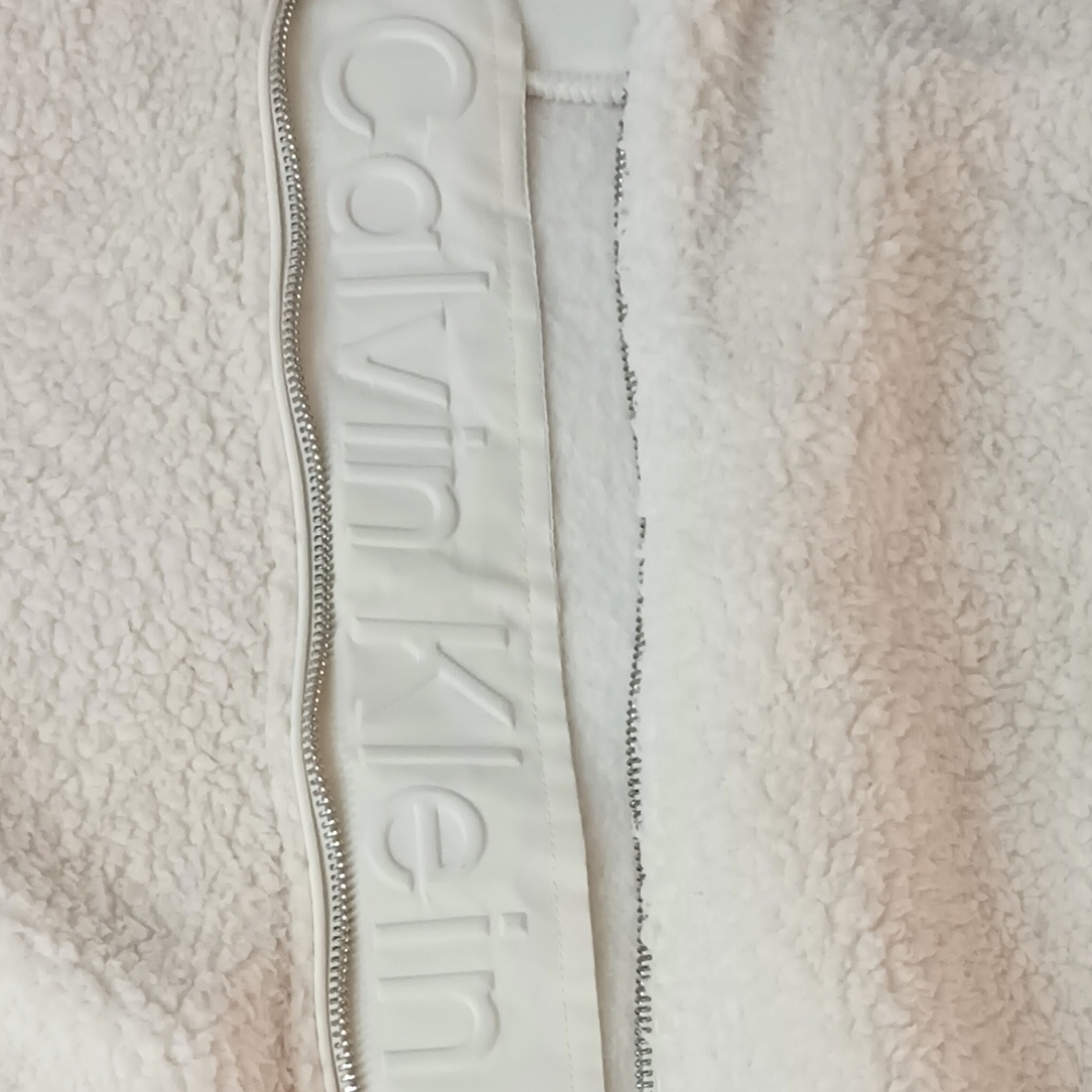 Calvin Klein Cream Teddy Fleece Jacket M - Picture 11 of 11